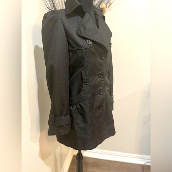 Miss London Size Small Button down Black lightweight trench jacket - Picture 4 of 13